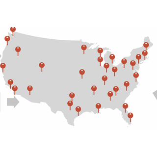 Map of US study areas in Spatial Access of America